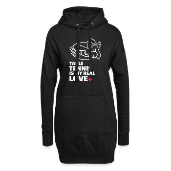 Ich Liebe Tischtennis - Hoodie-Kleid - Schwarz - Vorne