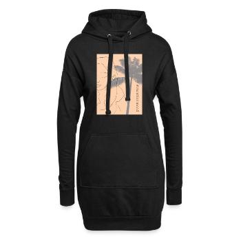 Urlaubsstimmung drawing - Hoodie-Kleid - Schwarz - Vorne