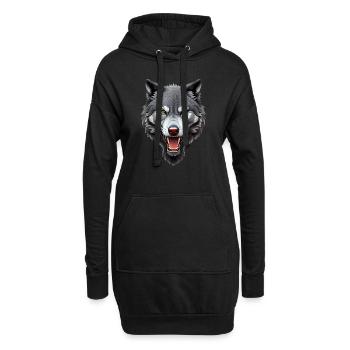 Wolf - Hoodie-Kleid - Schwarz - Vorne