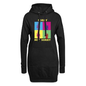 Désolé pas désolé. Design ironique et amusant - Sweat-shirt à capuche long Femme - noir - Devant