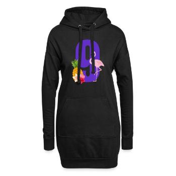 Flamingo zum 9-jährigen Jubiläum - Hoodie-Kleid - Schwarz - Vorne