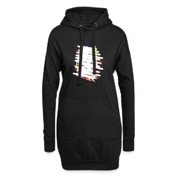 Das weltweit abstrakteste T-Shirt - Hoodie-Kleid - Schwarz - Vorne