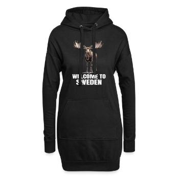 Schweden Schwedischer Elch bestes Tier Geweih Hirsch Hirsch - Hoodie-Kleid - Schwarz - Vorne