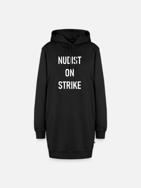 Nudist on Strike - Hoodie-Kleid - Schwarz