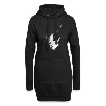 La carte de l’Écosse encadre le vrai football - Sweat-shirt à capuche long Femme - noir - Devant