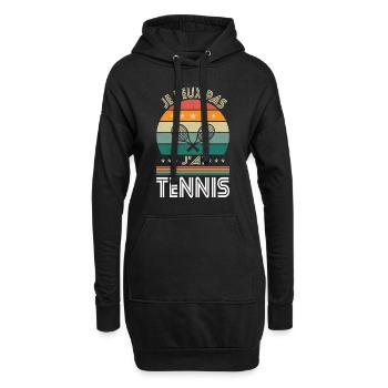 Je peux pas j'ai Tennis - Idée Cadeau Tennisman - Sweat-shirt à capuche long Femme - noir - Devant