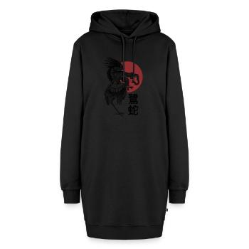 Der Reiher und die Schlange - Hoodie-Kleid - Schwarz - Vorne - AI Model Female 172 light (172cm)
