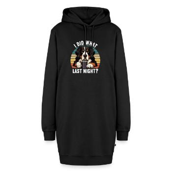 J’ai fait ce que la nuit dernière Bouvier bernois Bouvier Chien de montagne - Sweat-shirt à capuche long Femme - noir - Devant