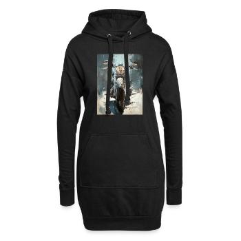 Peinture moto Peinture à l’huile sur toile - Sweat-shirt à capuche long Femme - noir - Devant