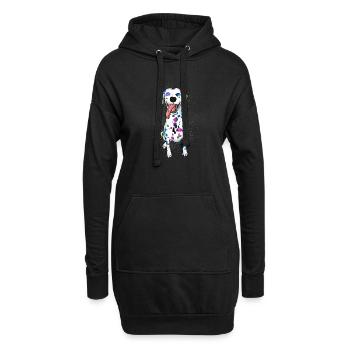 amant de chien chemise de chien dalmatien drôle - Sweat-shirt à capuche long Femme - noir - Devant