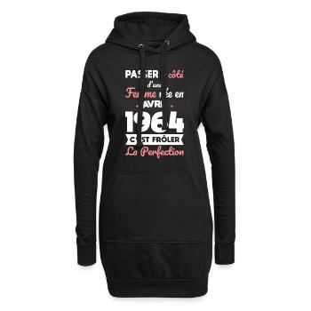 60th Birthday - Born in April 1964 - Hoodie Dress - black - Front
