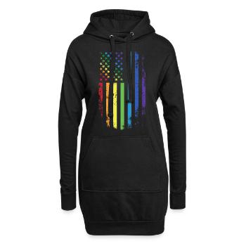 Les personnes LGBT - Sweat-shirt à capuche long Femme - noir - Devant