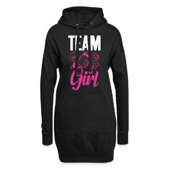Team Girl Baby Sex Reveal - Sweat-shirt à capuche long Femme - noir - Devant