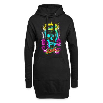 L.Gor Totenkopf Knochen - Hoodie-Kleid - Schwarz - Vorne