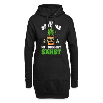 Cannabis, Ich sähe was was du nicht sähst, Hanf - Hoodie-Kleid - Schwarz - Vorne