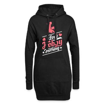 J’aime Hobby Horsing - Coeur - Hobby - Sweat-shirt à capuche long Femme - noir - Devant