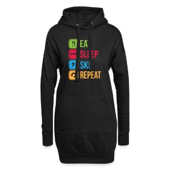 Manger sommeil Ski Répéter - Sweat-shirt à capuche long Femme - noir - Devant