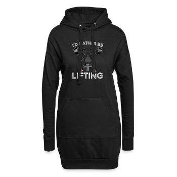 Lustige Katze Workout Training Fitnessstudio - Hoodie-Kleid - Schwarz - Vorne