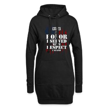 Avec honneur, j’ai servi avec respect... - Sweat-shirt à capuche long Femme - noir - Devant