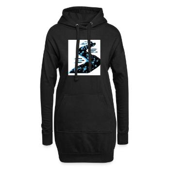 Farbspiel - Hoodie-Kleid - Schwarz - Vorne