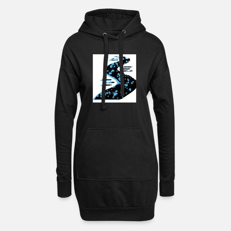 Farbspiel - Hoodie-Kleid - Schwarz