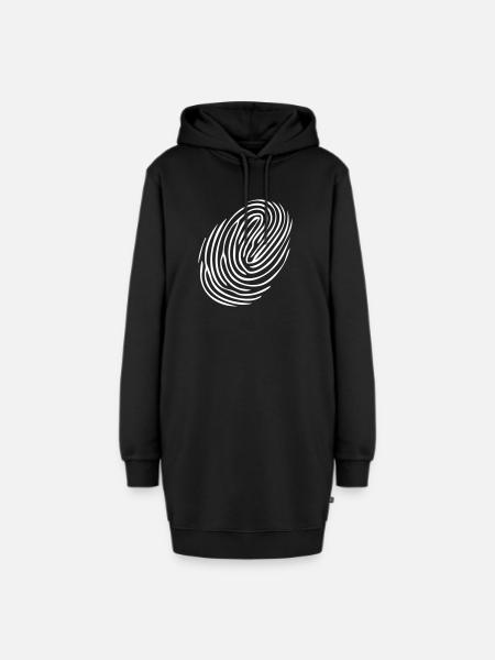 Finger Abdruck Fingerabdruck - Hoodie-Kleid - Schwarz