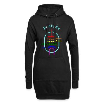 Pentode arc-en-ciel - Icône de tube à vide - Sweat-shirt à capuche long Femme - noir - Devant