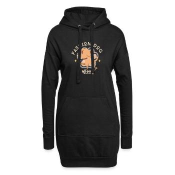 Chèvre Fashion Dog Woof - Sweat-shirt à capuche long Femme - noir - Devant