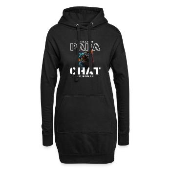 Chat neon lunettes arcenciel - Sweat-shirt à capuche long Femme - noir - Devant