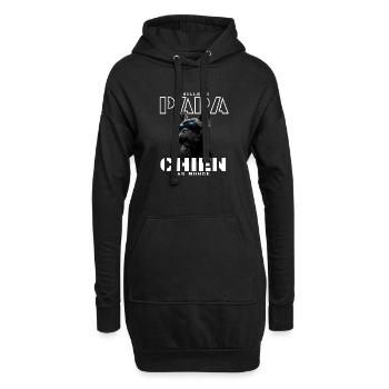 Meilleur Papa Chien Au Monde - Sweat-shirt à capuche long Femme - noir - Devant