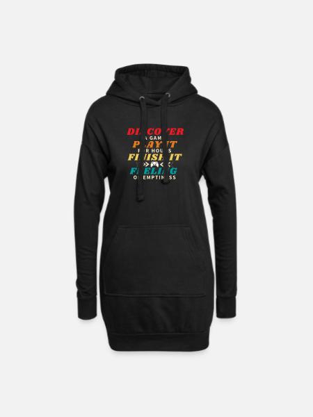Entdecken Sie ein Spiel und beenden Sie es - Hoodie-Kleid - Schwarz