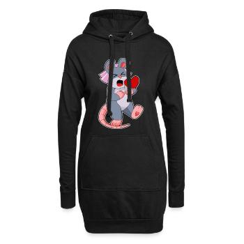 Maus Braut Schleier Hochzeit - Hoodie-Kleid - Schwarz - Vorne
