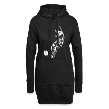 Rugbyspieler Mädchen - Hoodie-Kleid - Schwarz - Vorne