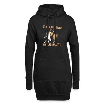 Basketball mit Leidenschaft und Stil - Hoodie-Kleid - Schwarz - Vorne