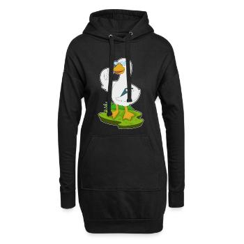 Ente Lehrer Buch Schule - Hoodie-Kleid - Schwarz - Vorne