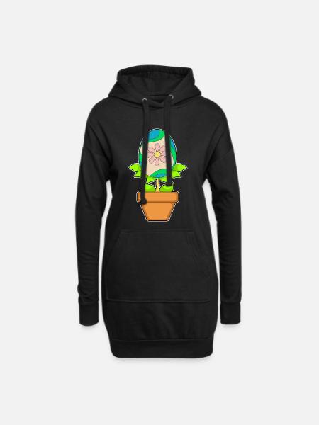 Plantez un œuf de Pâques - Sweat-shirt à capuche long Femme - noir