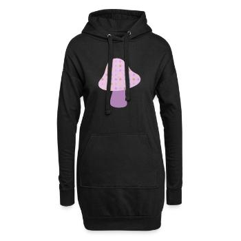Pilz Herbst Dots Punkte Herbst Wald Kinderzimmer - Hoodie-Kleid - Schwarz - Vorne