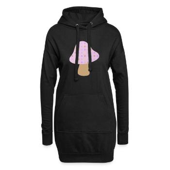 Pilz braun Punkte Dots pastell Wald Kinderzimmer - Hoodie-Kleid - Schwarz - Vorne