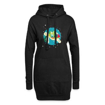 niedliche Schildkröte – Kreative Unterwasserwelt - Hoodie-Kleid - Schwarz - Vorne