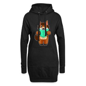 Horse Book - Hoodie Dress - black - Front