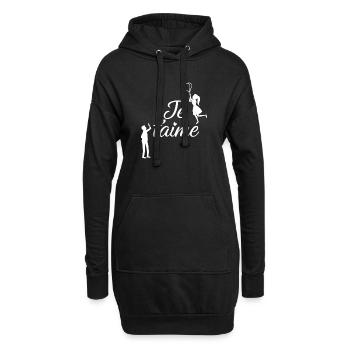 I love you - Hoodie Dress - black - Front