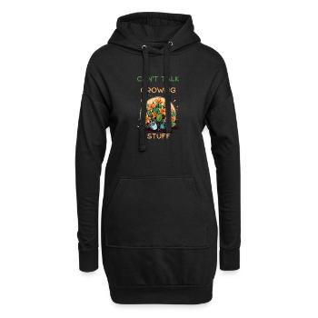 Kann nicht über das Anbauen sprechen Garten-Blumen-Tee - Hoodie-Kleid - Schwarz - Vorne