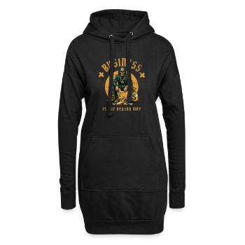 Vie de gangster - Sweat-shirt à capuche long Femme - noir - Devant