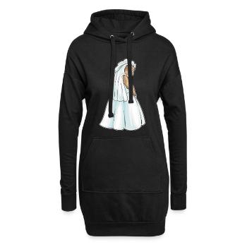Affe Braut Schleier Hochzeit - Hoodie-Kleid - Schwarz - Vorne