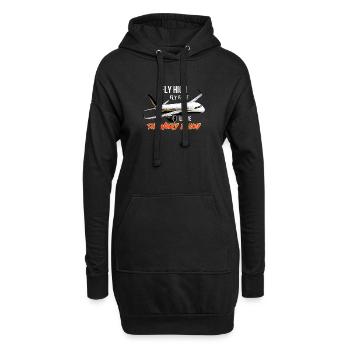 Volez haut Laissez derrière vous le monde - Sweat-shirt à capuche long Femme - noir - Devant
