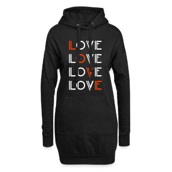 Amour / Liebe - Sweat-shirt à capuche long Femme - noir - Devant