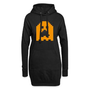 Ghost_Pixels_Orange - Sweat-shirt à capuche long Femme - noir - Devant