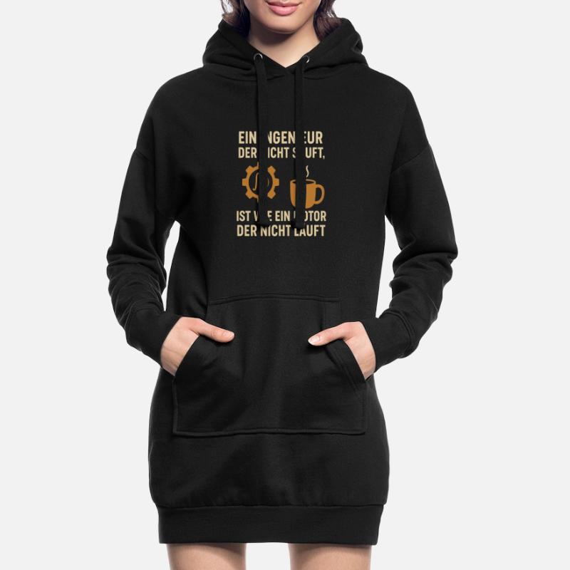 Engineer Humor Coffee Engine Hoodie Dress
