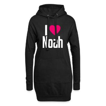 J’aime Noah Cœur Rose J’aime Noah - Sweat-shirt à capuche long Femme - noir - Devant