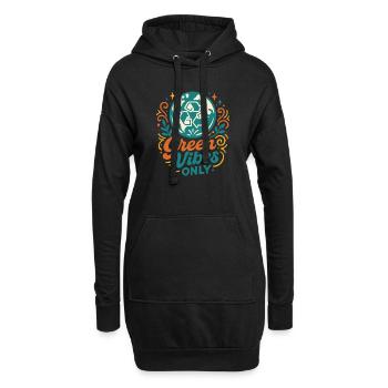Des vibrations vertes pures - Sweat-shirt à capuche long Femme - noir - Devant